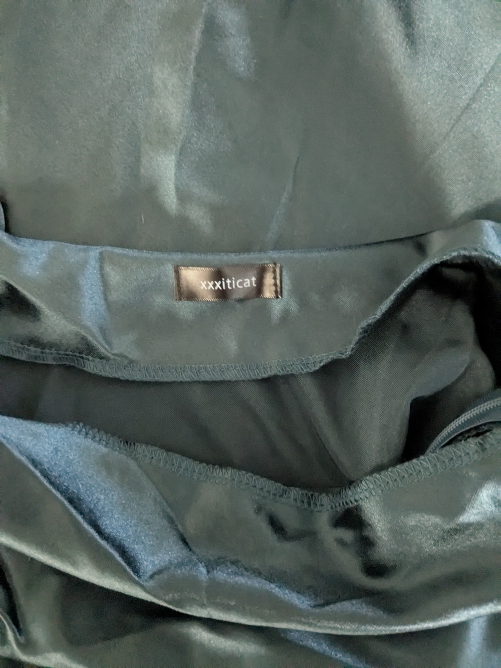 Emerald Green Satin Slip Midi Dress - Brand - Picture 3 of 3